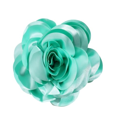Image of Large Camellia Rose Flower Brooches Lapel Pins Dainty Satin Fabric Apparelpin Oversized Brooch Pin for Women Men Wedding Party Banquet Dress Dance Clothes Accessories