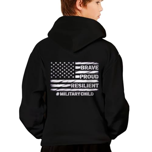 Month of Military Purple Up for Military Kids Hoodies for Teen Girls Boys Kangaroo Pocket Sweatshirt2