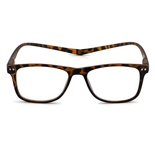 Image of AUGEN Optimax Anti Glare Blue Cut Magnetic Reading Glasses With Neck Rest For Men Women(Brown +1.75)