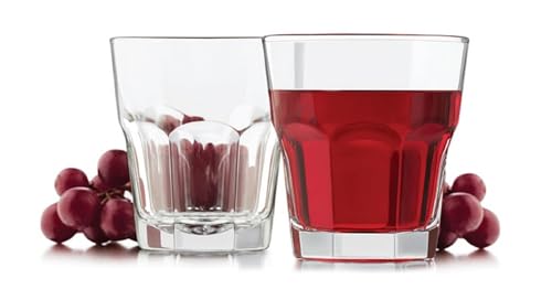 Image of bellemax 300 ML Premium Clear Glass Tumbler | Heavy Base Juice Glasses for Water, Soft Drinks, Cocktails, Mocktails & Cold Beverages | Durable Drinking Glass Set for Home, Kitchen(Set of 6)