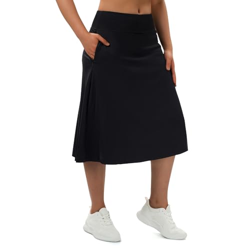 Turnhier Women's Midi Length Skorts Skirts with 2 Pockets Modest Long Skirts 28" Knee Length Athletic Skort3