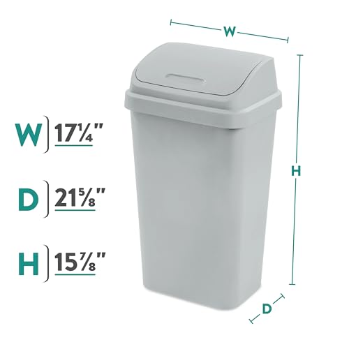 Caneca de basura plástica 13 galones con tapa basculante miniatura 6