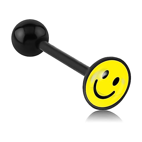 Inoki - Barbell de langue acrylique logo disque Smile