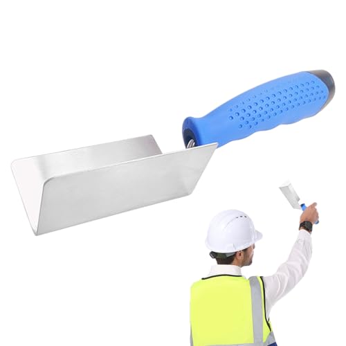 Paleta De Esquina De Acero Inoxidable - Herramienta De Enyesado Duradera | Acabado Profesional De Paneles De Yeso | Construcción A Prueba De Herrumbre, Borde De Techo De Pared Liso, Decoración De Edif