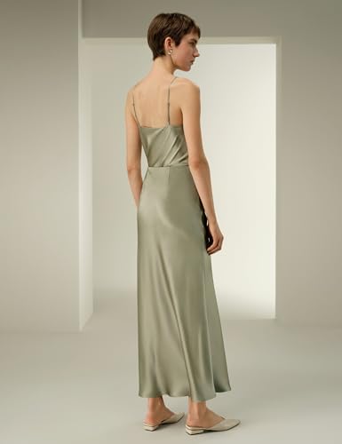 LilySilk 100% Silk Maxi Skirt Slightly Mermaid Design Side Zipper Bottom4