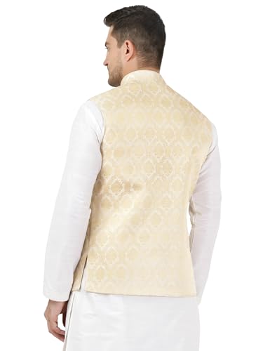 Image of Badoliya & Sons Men's Brocade Zari Nehru Jacket /Waist Coat
