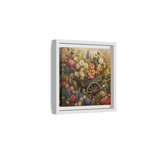 Décoration murale jardin vintage avec cadre blanc pour salon