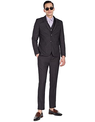 Image of Arrow Men's Polyester Blend Self Design Formal Business Suit Pants Set