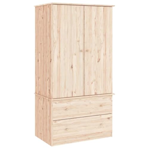 Armario de Madera Maciza Pino vidaXL - Armario de Dormitorio Independiente, Almacenaje y Pie - 90x55x170 cm