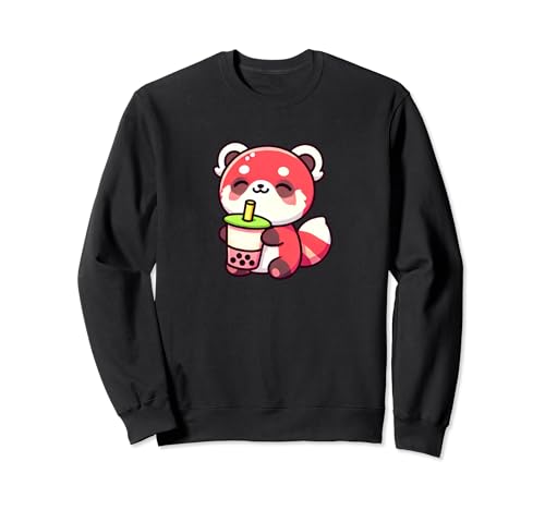 Kawaii Panda Rojo Lindo Té Boba Amante Animal Sudadera
