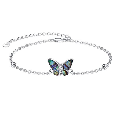 Concetto di design: le farfalle volanti rappresentano l'amore per la vita e il desiderio di libertà. L'anello farfalla abalone è di colore brillante. Indossare questo anello a farfalla ti renderà elegante e affascinante.