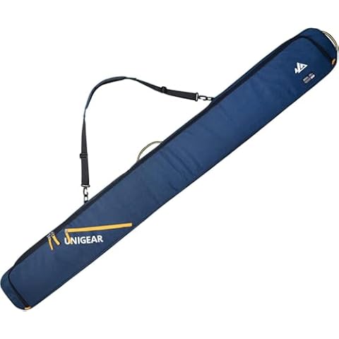 Unigear Ski Bag for Air Travel, 360° Fully Padded Protection, Water-Resistant and Durable up to 192cm for Snow Air Travel Transport (Blue) Cover