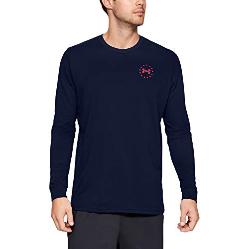 Under Armour Men's Freedom Flag Long Sleeve T-Shirt , Academy Blue (408)/Red , X-Large