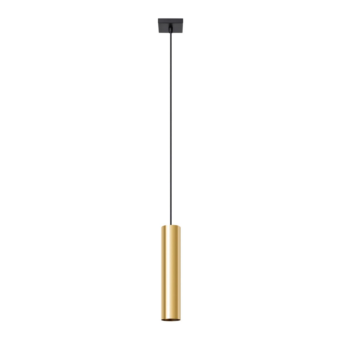 SOLLUX lighting Ceiling Pendant Light Fitting - Ceiling Lamp in Steel - Kitchen Dining Room Living Room Bedroom - 1-Light - LED Bulb - Glossy Gold Lagos — image 1