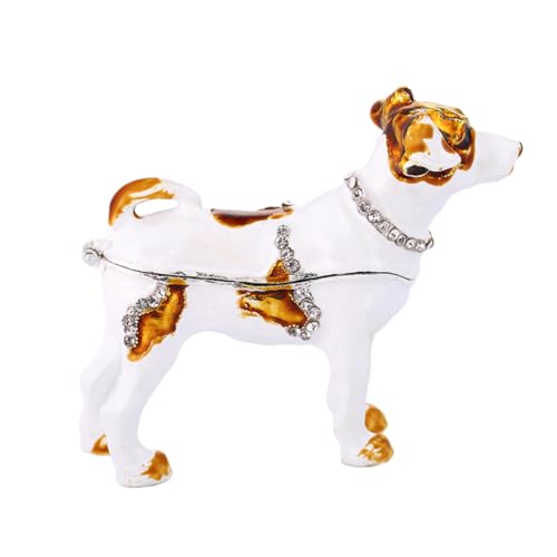 Boîte rangement élégante chiot en résine pour bijoux