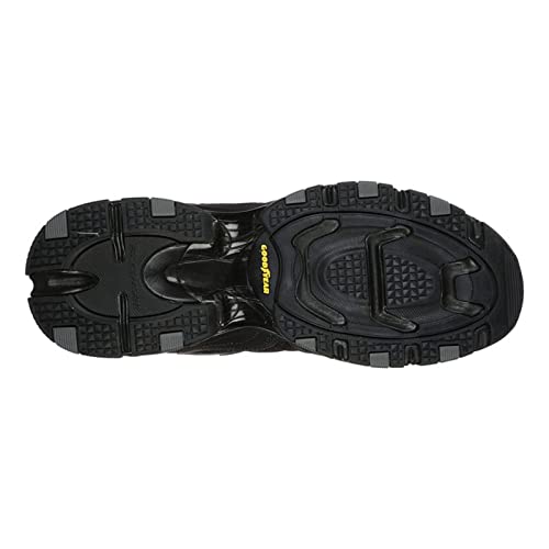 Skechers Oak Canyon Redwick Herren Trainer, Black Leather Synthetic Textile Black Trim, 44 EU