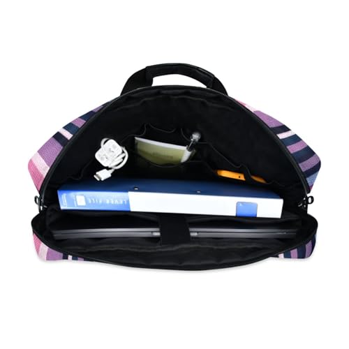 Bolso bandolera para laptop con estampado de rayas coloridas miniatura 7