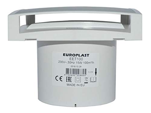 Badkamerventilator met front, 100 mm diameter, stille ventilator (met timer/naloop, wit) - Image 8