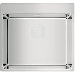Fregadero Forlinea Teka ForLinea RS15 50.40 - Fregadero de 60 cm, Doble Posibilidad de Instalación Encastre o Enrasar, Desagüe Cuadrado, Tapa Decorativa, SilentSmart, Color Acero Inoxidable