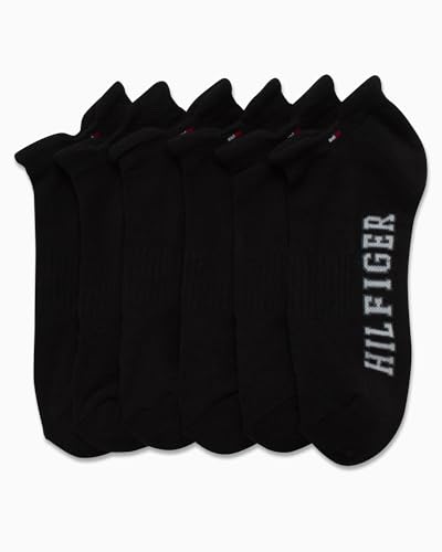 Tommy Hilfiger Mens No Show Socks - 6 Pack Performance Cushion Arch Support Low Cut Tab Ankle Socks for Men (Shoe Size 7-12)4