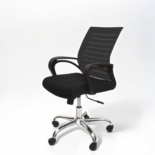 Image of Ngfc Office Chair for Home with Back Support Arm Rest 360 Degree Rotating Office Chair with Tilt Lock Mechanism High Comfort Seating Ergonomic Chair for Home & Office (1, Black)