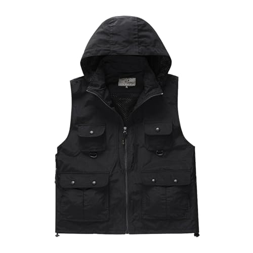 Hbufnha Casual Vest Outdoor Lightweight Vest Multi Pockets Sleeveless Jacket For Fishing Travel Safari Sports