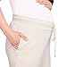 Motherhood Maternity Women's Under The Belly Wide Leg Pregnancy Lounge Sweatpants with Drawstring, Antique White, Large