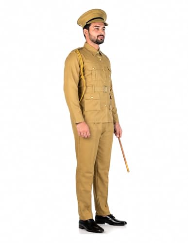 Image of BookMyCostume Premium Fabric Indian Police Commissioner Profession Community Helper Kids Fancy Dress Costume Adults S-M