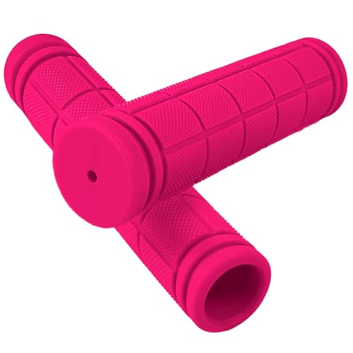 pangdapengpeng Lot de 2 Poignées de Vélo, Poignées de Guidon de Vélo 22mm, Poignée VTT Ergonomiques en Caoutchouc aux VTT, Scooters (Rose)