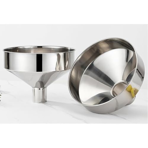 Gran Embudo de Acero Inoxidable 304 16 Pulgadas, Herramienta de Cocina Resistente para Polvos líquidos, diseño a Prueba de derrames de Boca Ancha para la Transferencia de Leche de Aceite