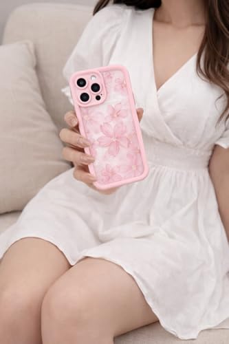 Image of COVERLY Pastel Floral Back Case Cover for iPhone 15 Pro Max | Hot 3D Ink Abstract Art Flower Cute Design | Lens Protection | Soft TPU Silicone Aesthetic Print Cover for Girls & Women (Pink,Shockproof)