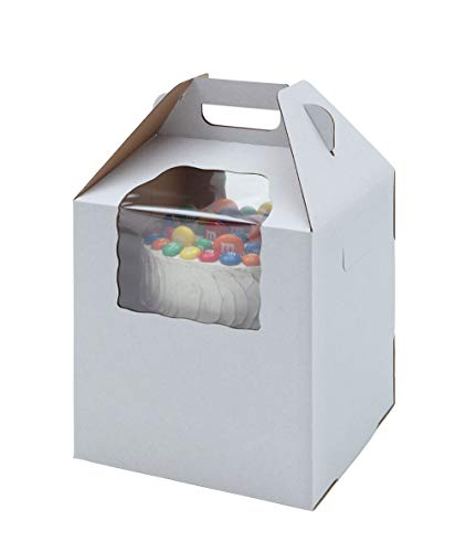 W Packaging Plain Tall White/Kraft Cake-Carrier Box 16
