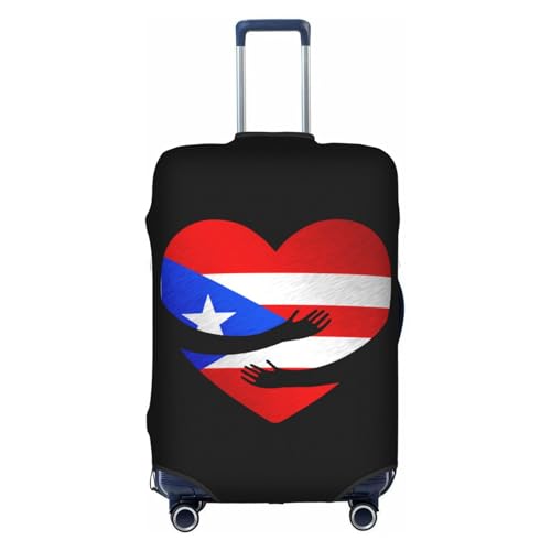 Travel Luggage Cover Puerto Rico Flag Heart Fashion Washable Baggage Suitcase Protector Fit For Luggage X-Large
