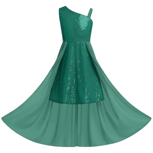 IBTOM CASTLE Flower Girls Sequin Dress Chiffon Ruffle Princess