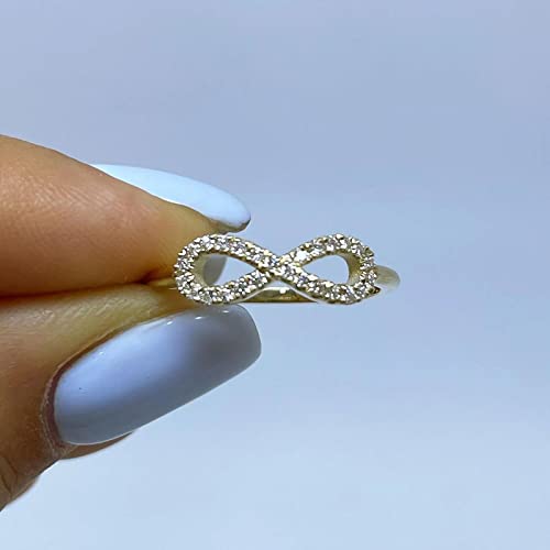 10K 14K 18K Gold 0.13 Cttw Natural Diamond Infinity Ring for Women Infinity Promise Ring Jewelry Gift for Wife3