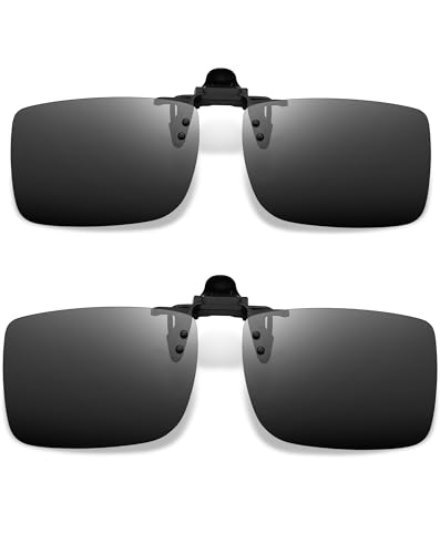 Joopin 2 Paires Lunettes de Soleil Polarisées à Clipser Homme Femme, Ultra léger Surluenttes de...