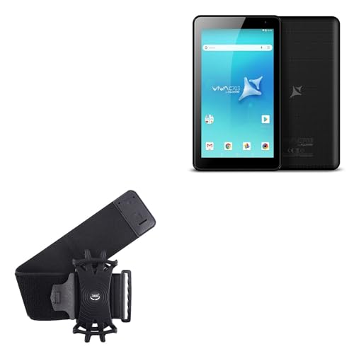 BoxWave Holster Compatible with Allview Viva C703 - ActiveStretch Sport Armband, Adjustable Armband for Workout and Running - Jet Black