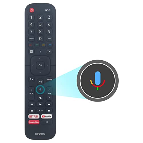VINABTY ERF2F60G Replacement Voice Remote Control fit for Hisense Full HD Smart TV 40A35EEAS 32A56E 40A56E HE32E5620FHATS 40A5700FA A20251U 55A6501EU 65A6501EU G202641 50H8F 55H8F 65H8F 55H9F 65H9F - Image 2