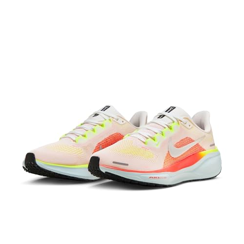 Nike Pegasus 41 Women's Road Running Shoes (FD2723-100, Summit White/Bright Crimson/Glacier Blue/Chrome) Size 8