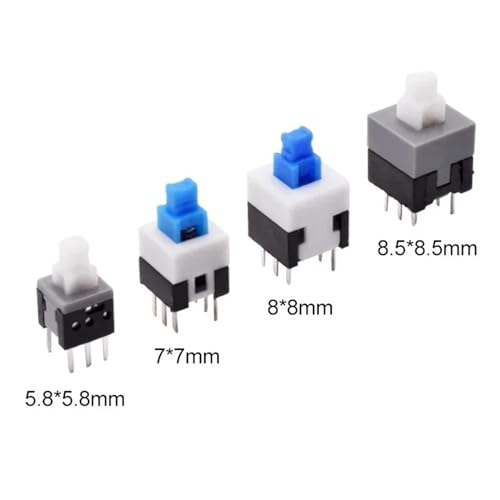 Bouton-poussoir tactile haut de gamme 8x8mm à verrouillage mécanique avec cap bleu - 3