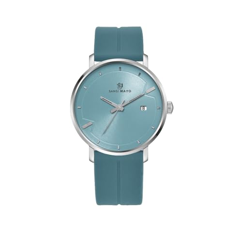 Image of Analog Watch for Men with Silicone Band | Magnetic Lock Strap | Japanese Quartz Movement | Water Resistant | Formal & Casual Wristwatch Gift