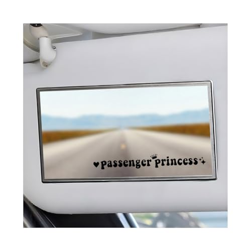 Image of Yourkar Passenger Princess Sticker, Cute Stickers for Car Window Rearview Mirror, Girls Automotive Window Rearview Mirror Decoration Stickers, Universal Car Accessories (Black, Long)