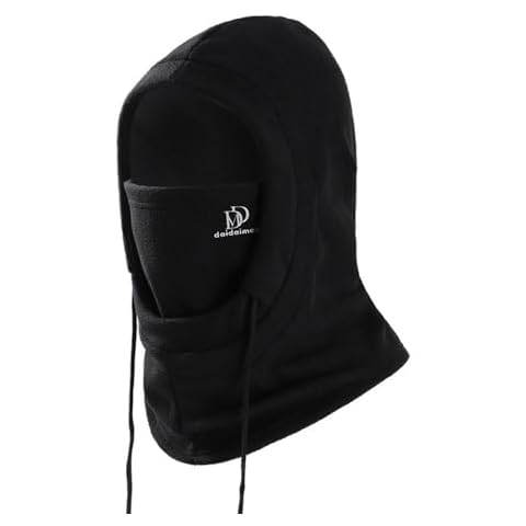 Slappyshirts Winter Warm Cap Cycling Hat Thermal Fleece Balaclava Hat Hooded Neck Warmer Hike Cycling Cap Black Cover