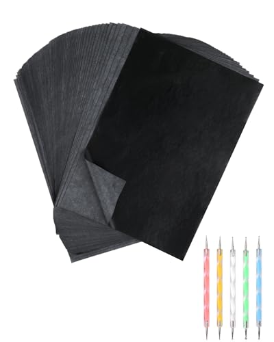 100 hojas de vegetal A4 para transferencias precisas, con 5 punzones; ideal calcar en madera y tela, integrando papel calco y papel transfer en proyectos creativos.