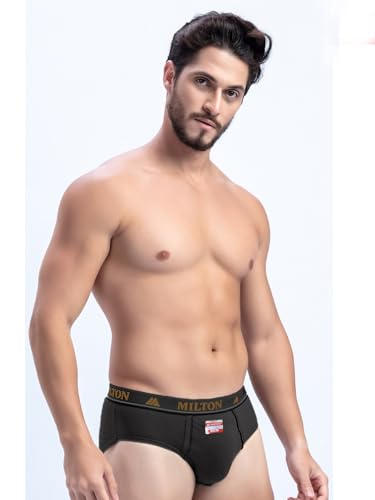 Image of Milton Mens Cotton Solid Outer Elastic Brief | Premium Soft Cotton Underwear | Breathable & Skin-Friendly Briefs with Comfort Fit Waistband | Pack of 1, Color May Vary as per Availability