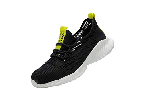 Wasnton Hombre Mujer Zapatillas de Seguridad con Punta de Acero Antideslizante TranspirableS3 Zapatos de Trabajo Comodas Calzado de Trabajo Deportivos Botas de Protección Industria Construcción