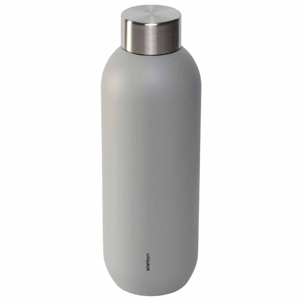 Stelton Termo Keep Cool – Botella térmica – Termo de doble pared – Taza térmica de diseño moderno para agua, bebidas calientes y frías, café, té – 0,6 litros, gris claro