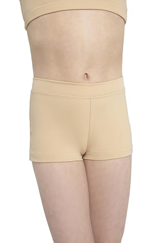 Capezio girls Boys Cut Low Rise athletic shorts, Nude, 4 6 US2