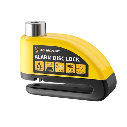Candado de disco para moto - candado de freno con protección antirrobo y alarma para candado de disco para moto | Candado de Disco Antirrobo, Candado de Freno con Alarma para Bicicleta, Moto, 9.5x4x3.