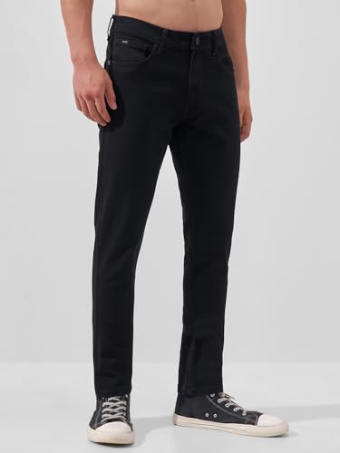 Image of Highlander Mens Slim Fit Denim Jeans for Man | Black Jeans Pant | Stylish Casual Wear for Everyday Comfort |Jeans for Man